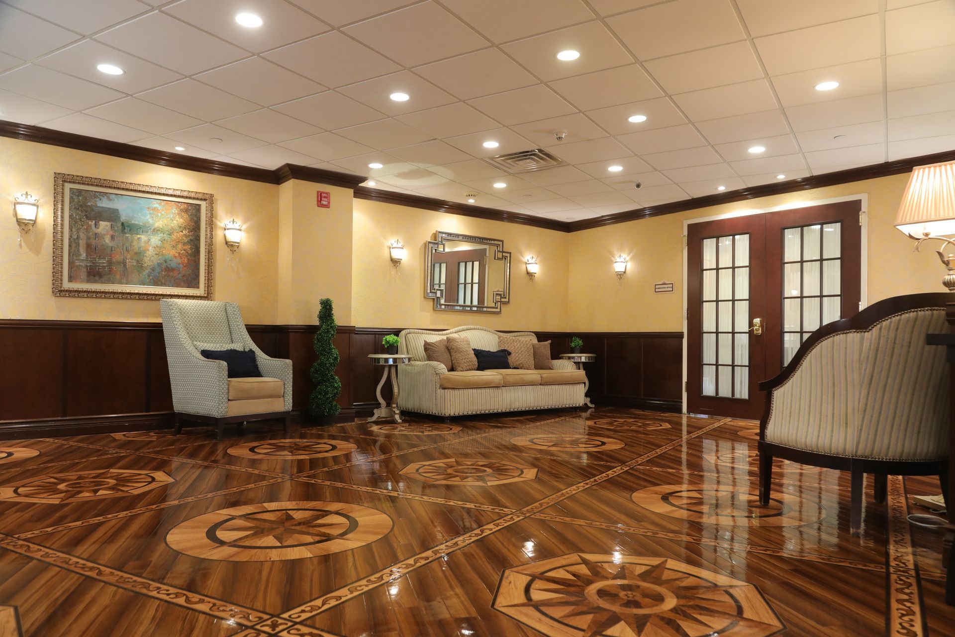 Lobby at AristaCare at Cedar Oaks rehabilitation center