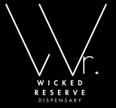 White logo on black background: "WR." text with "Wicked Reserve Dispensary" below.