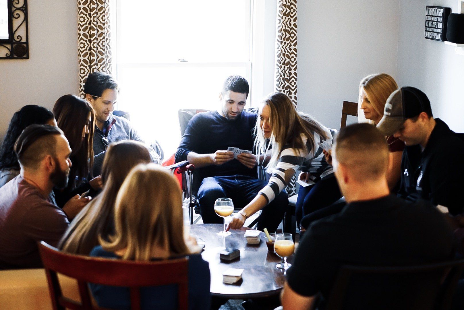 living room with people