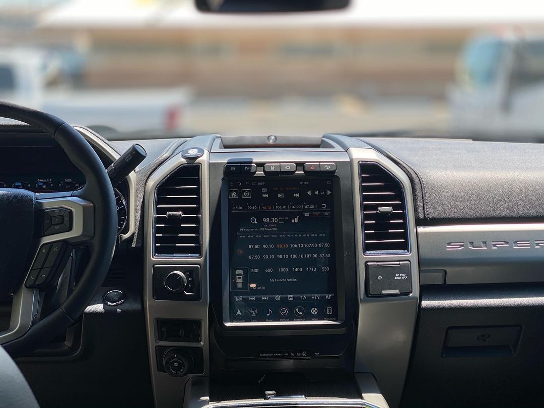 A close up of the dashboard of a ford truck