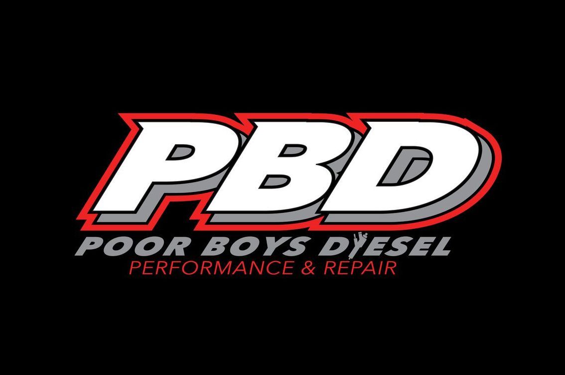 A logo for poor boys diesel performance and repair