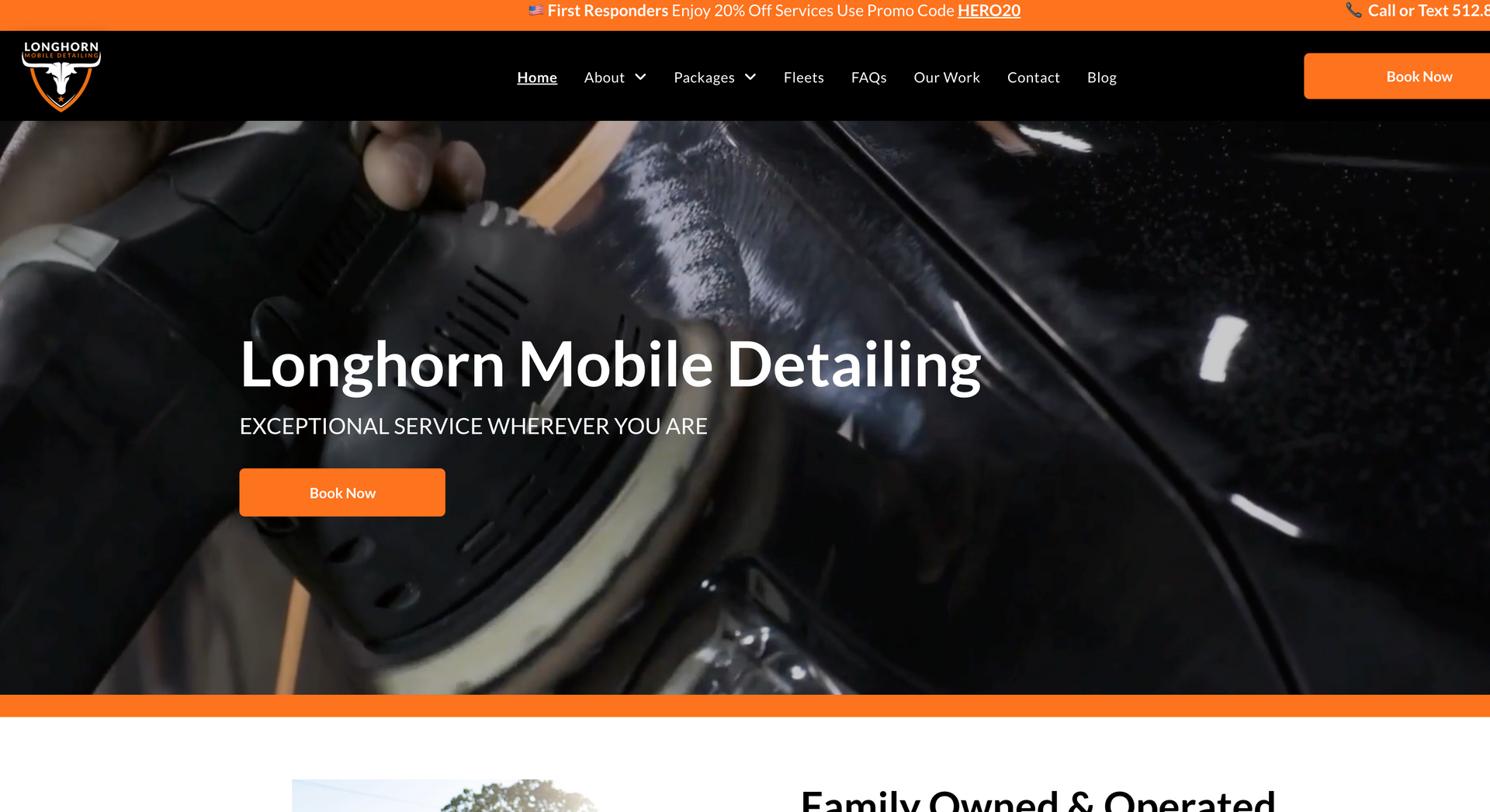 longhorn mobile detailing logo | local seo client in Austin and Driftwood TX | SC Marketing