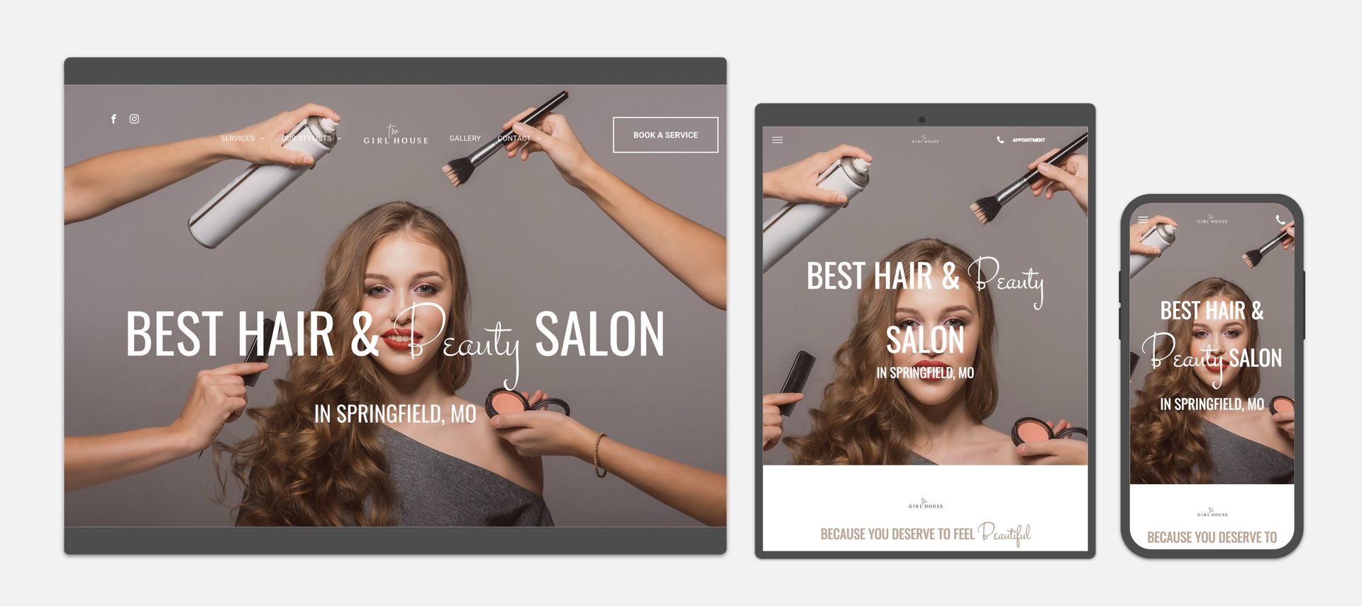 A woman is getting her hair done at a hair salon.
