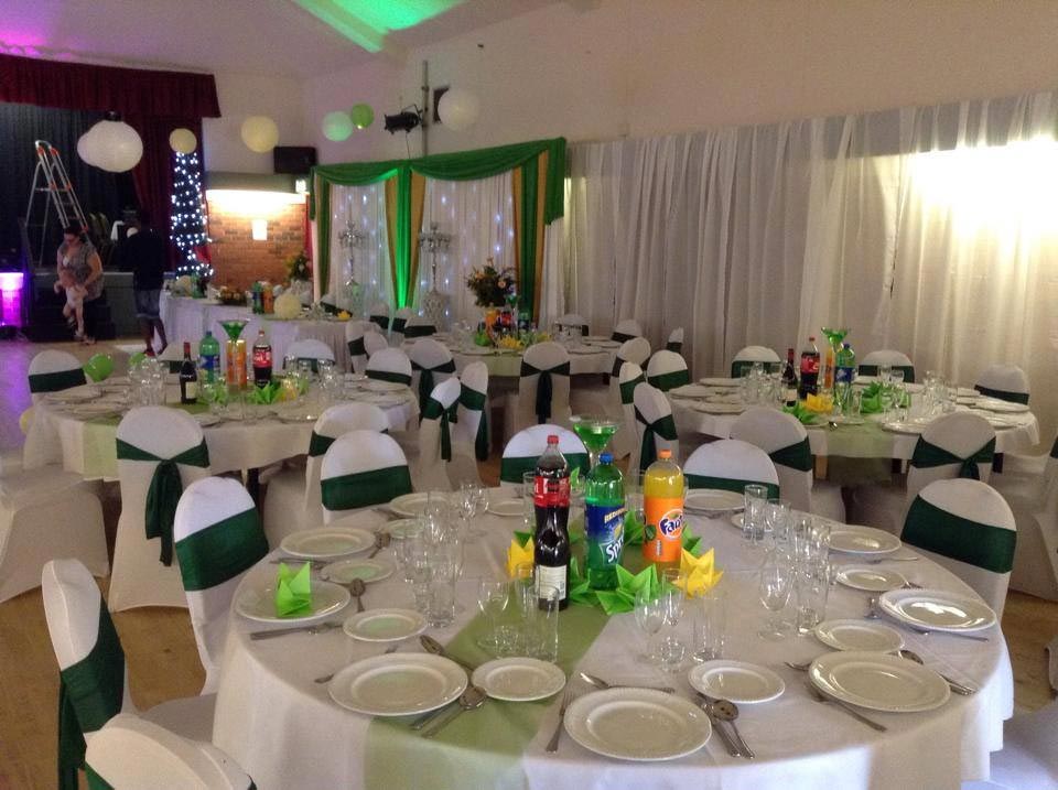 Decorated tables at Longueville Hall Party