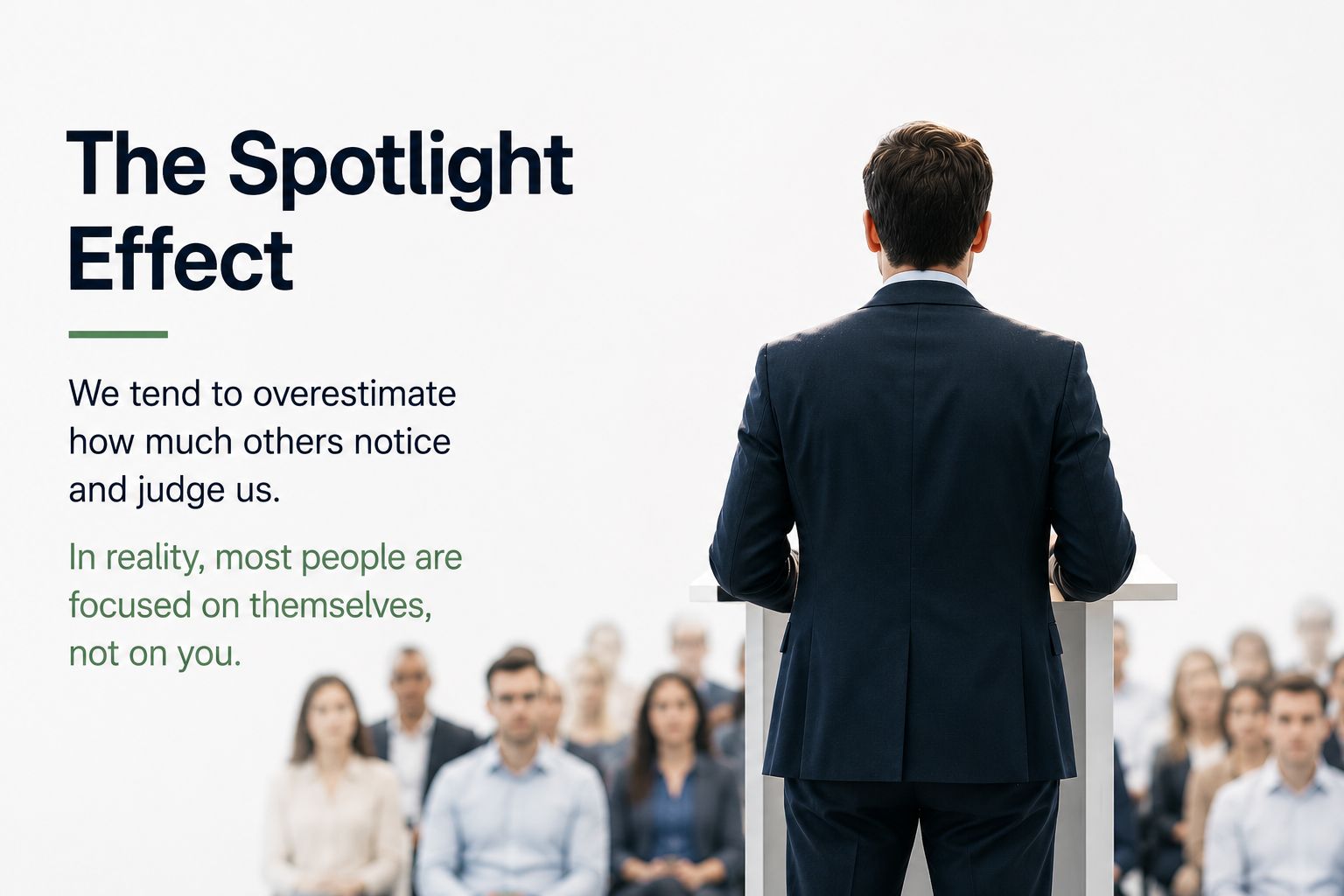 A experiencing The Spotlight Effect when public speaking