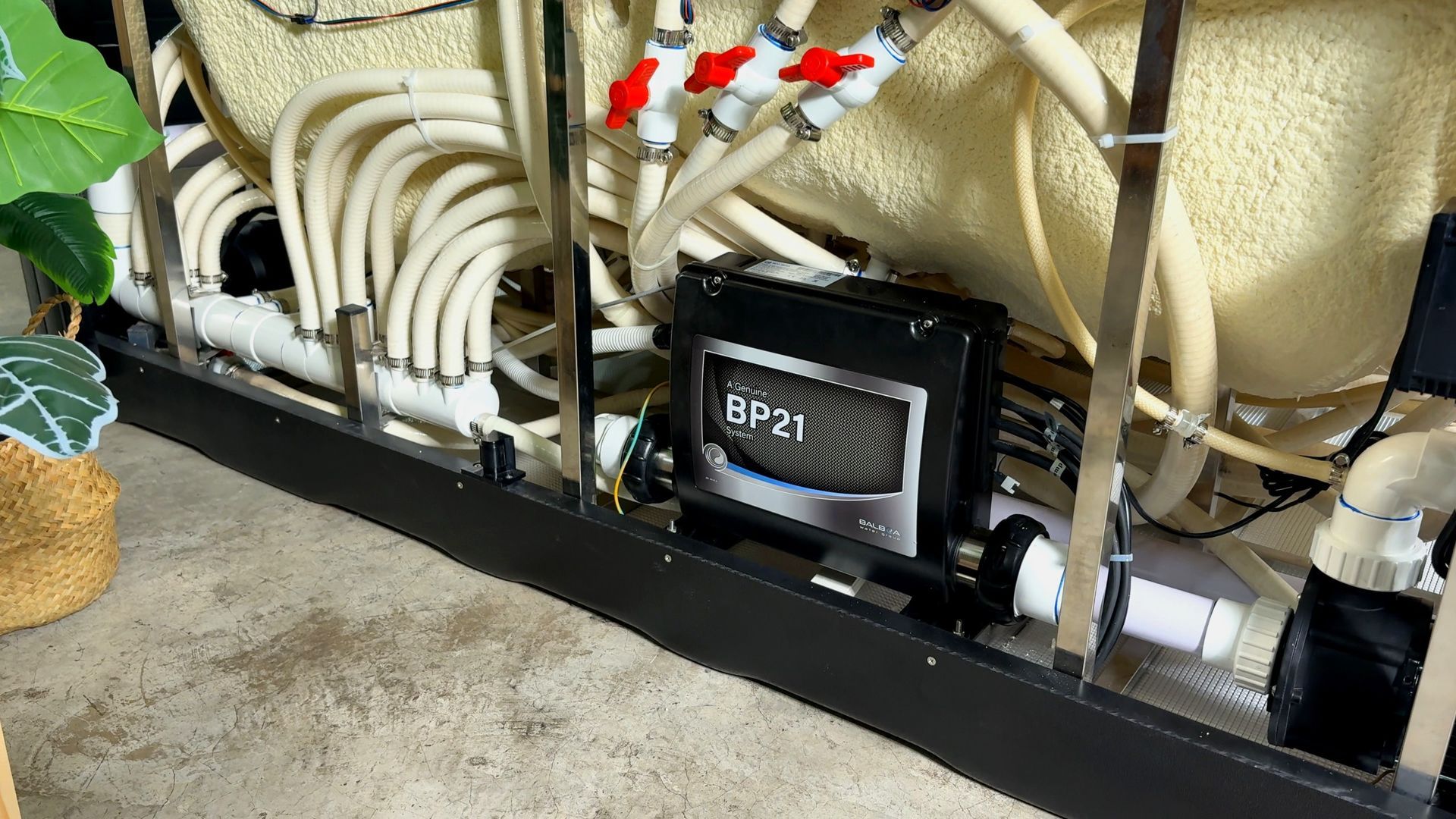 Outdoor hot tub electrical system featuring control panel, heater, and keypad designed for energy efficiency, safety, and long-term performance