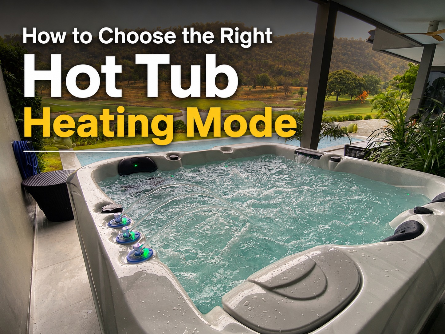 Outdoor hot tub in Thailand with heated water and massage jets, illustrating how to choose the right