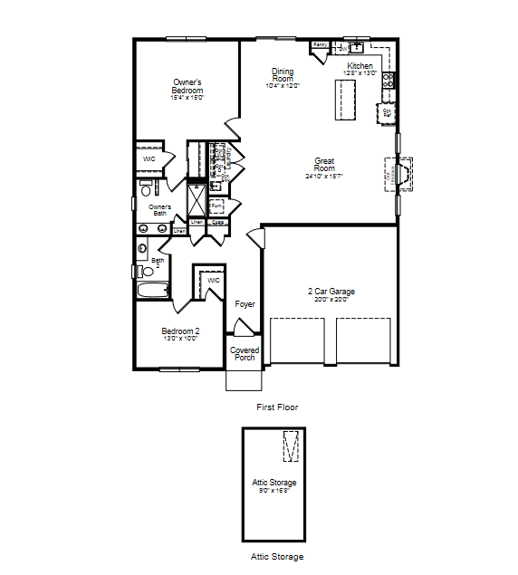 Floor plan diagram with labeled rooms, stairs, and a small detached storage area.