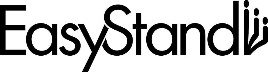 a black and white logo for easystand .