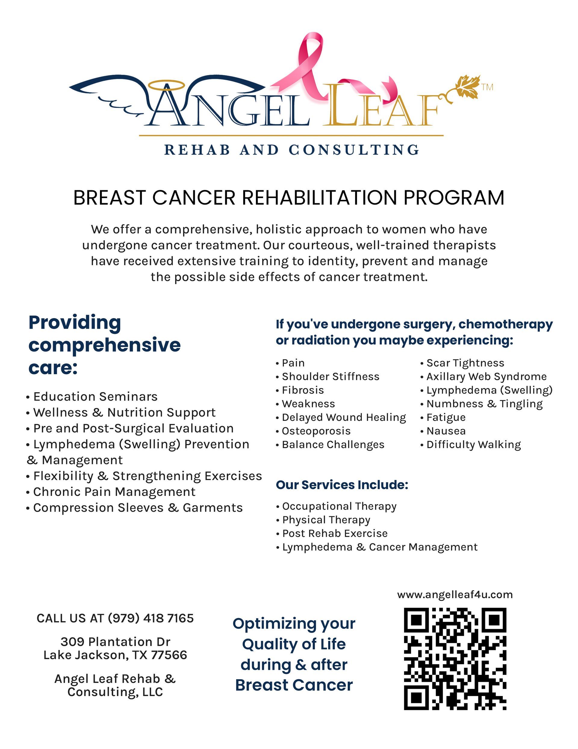 A flyer for a breast cancer rehabilitation program.