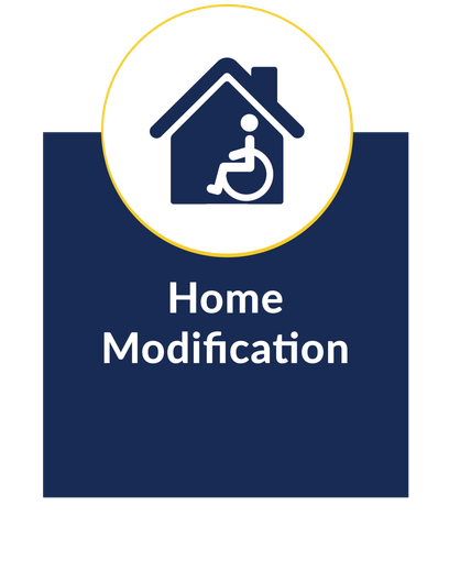 a picture of a house with a person in a wheelchair inside of it .