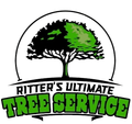 Ritter’s Ultimate Tree Service logo with a green and black tree illustration