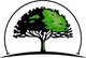 Stylized green and black tree logo with spreading canopy above a curved line