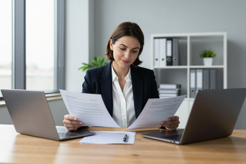Condutora com documentos e confiança