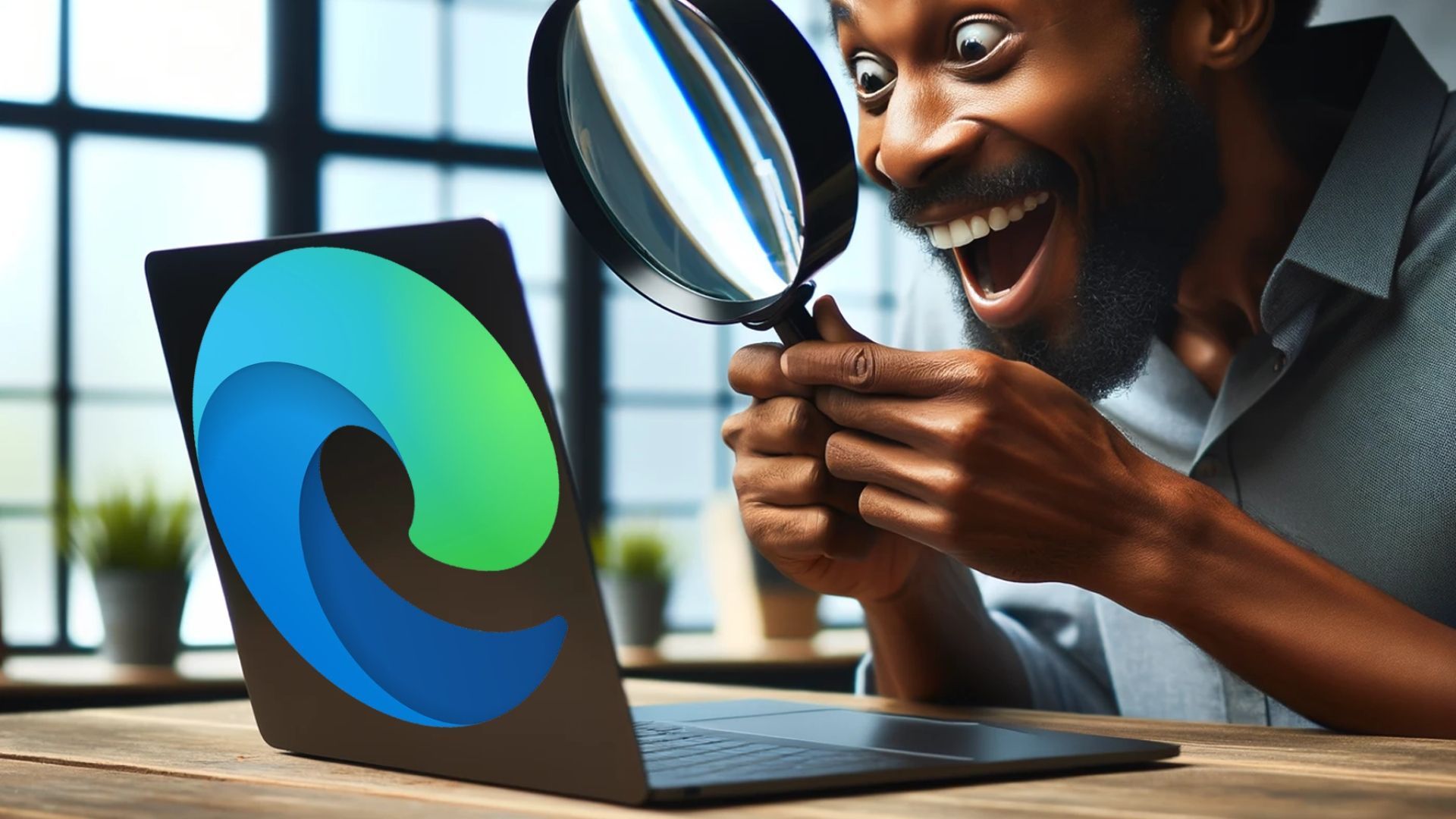 A man looking at the laptop