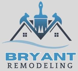 Bryant Remodeling logo with blue house, paintbrush, and hammers over gray text