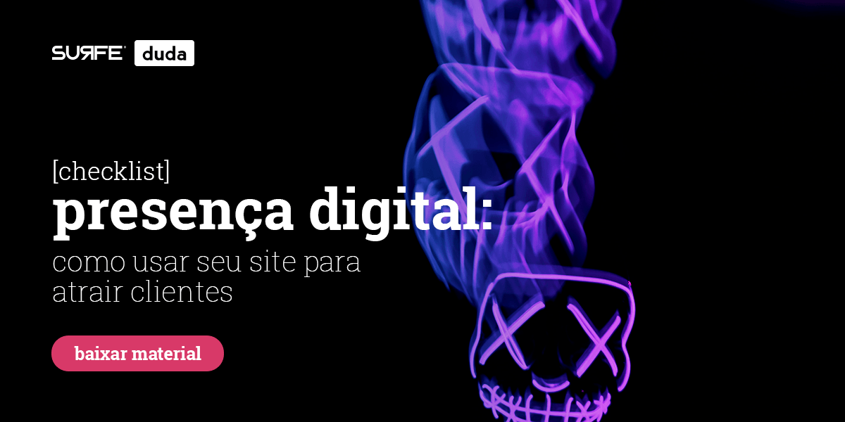 Uma caveira roxa com as palavras presença digital