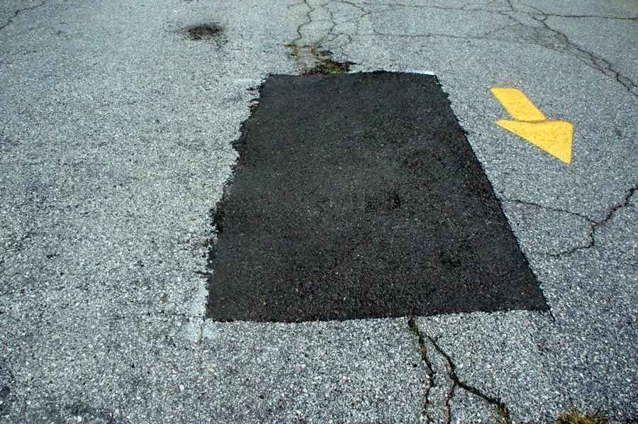 Asphalt Patch In Parking Lot — Bitumen Services in Darwin, NT