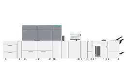 White and gray industrial printing press.