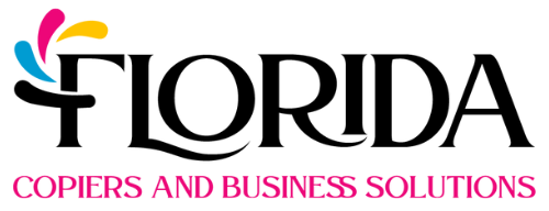Florida Copiers and Business Solutions logo with colorful swirl design.