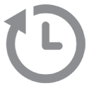 Clock with arrow circling counter-clockwise; indicates history or undo.