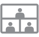 Video conference with three participants.