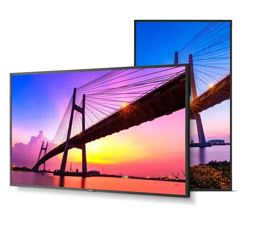 Two framed bridge photos at sunset, one pink-orange and one blue-toned, overlapping on white background