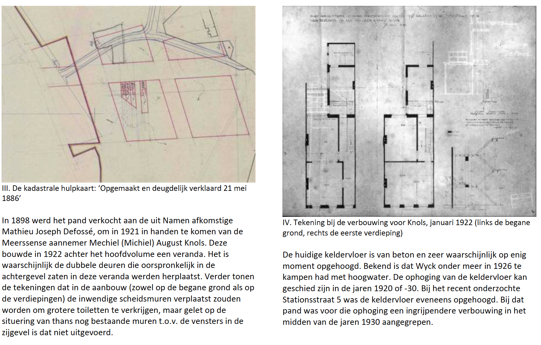Twee architectuurtekeningen: een situatieplan en een plattegrond, beide met tekst in het Nederlands.