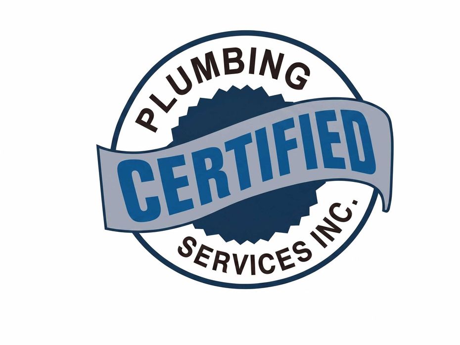 Certified plumbing services logo in blue and black on a white vehicle.