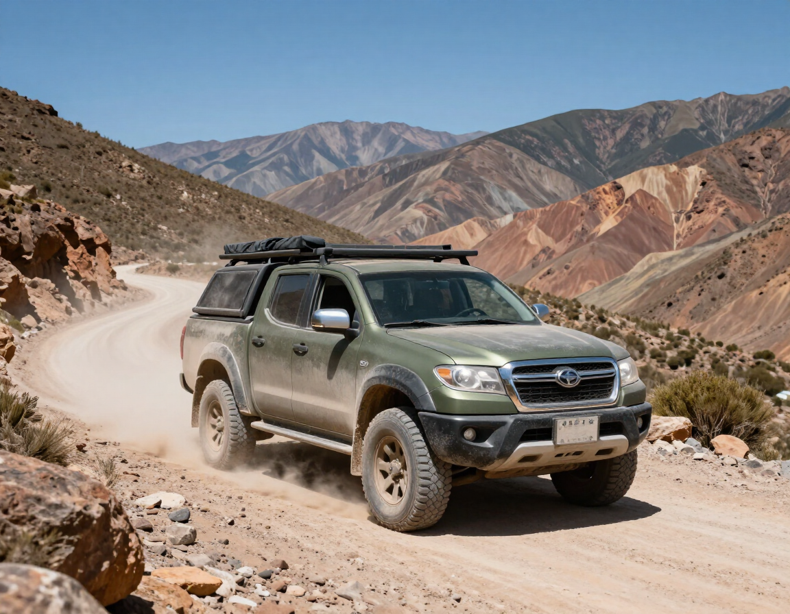 Camioneta 4x4 en camino de montaña