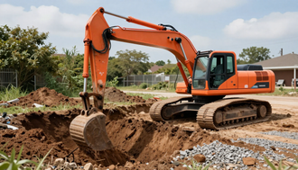 Septic installation excavation