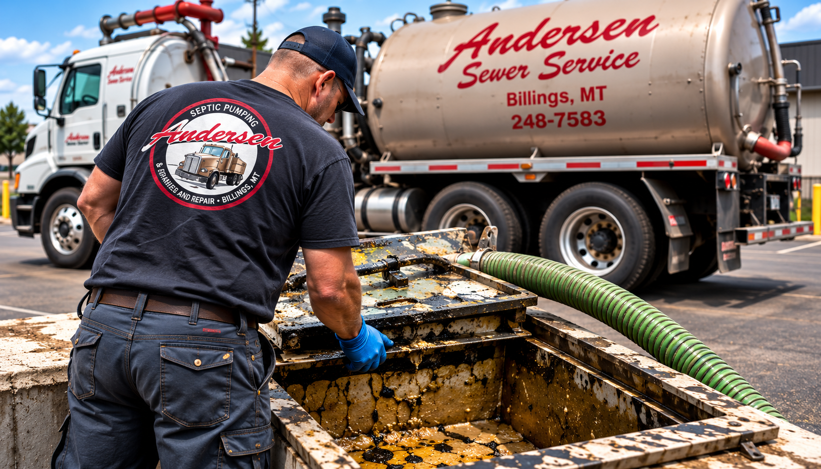 Excavator installing a new septic system