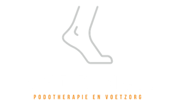 Omtrek van een voet en onderbeen, met daaronder de tekst 