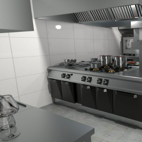 Progettazione 3D di cucine professionali per ristoranti