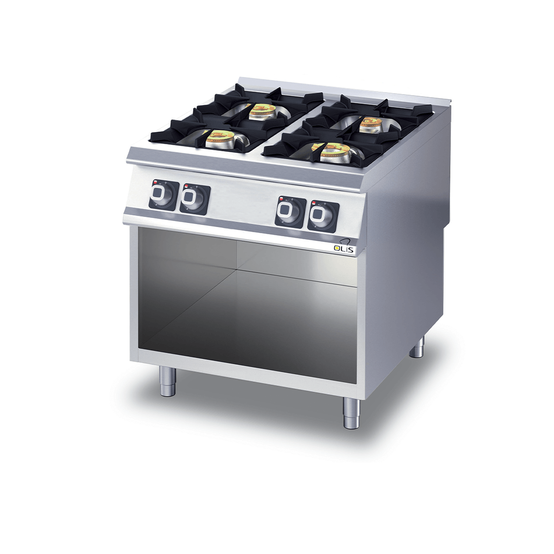 Cucina professionale a gas in acciaio inox OMAC 4 fuochi