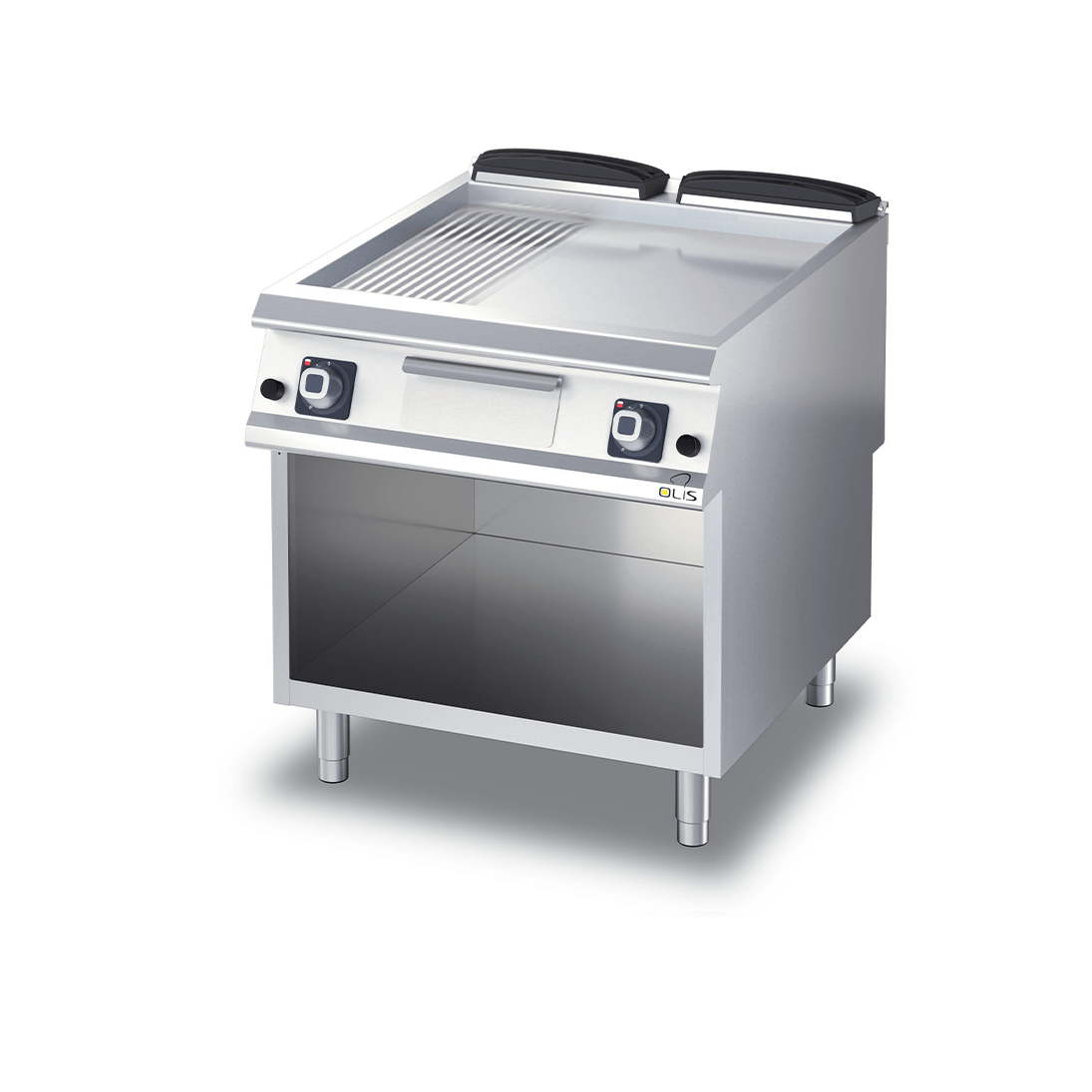 fry top elettrico o gas con piastra liscia o rigata