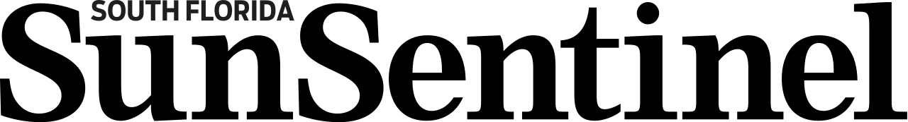 The sun sentinel logo is shown in black and white