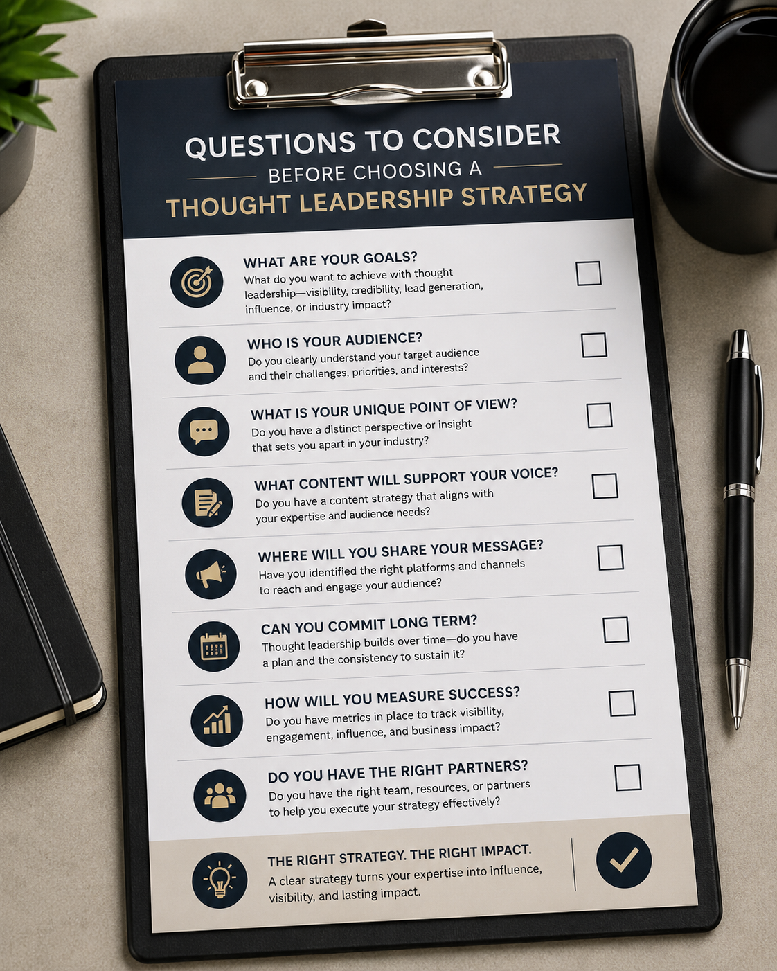 questions to consider before choosing thought leadership strategy