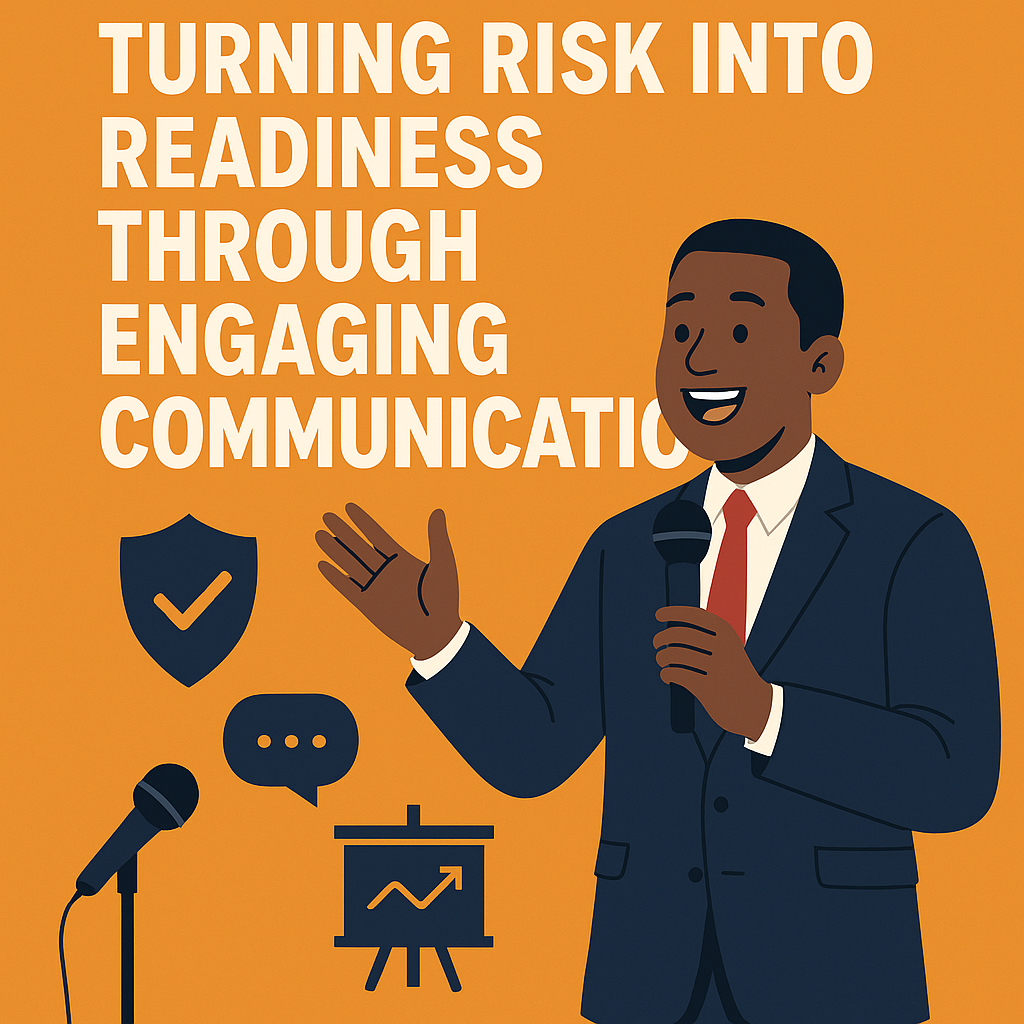 A digital illustration with a bright orange background features bold white uppercase text stating 