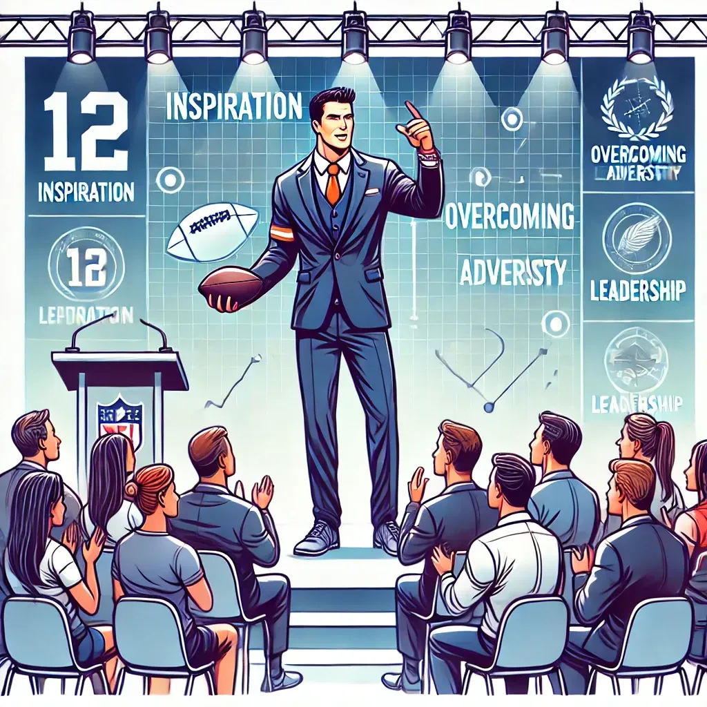 A man in a suit is giving a speech to a group of people.