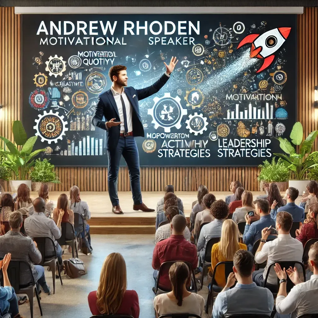 A man is giving a presentation to a large group of people.