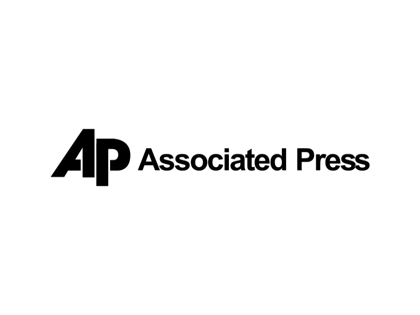 The ap associated press logo is black and white on a white background.
