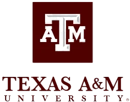 The logo for texas a & m university is a maroon square with a white t on it.