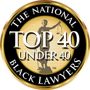 The national top 40 under 40 black lawyers badge