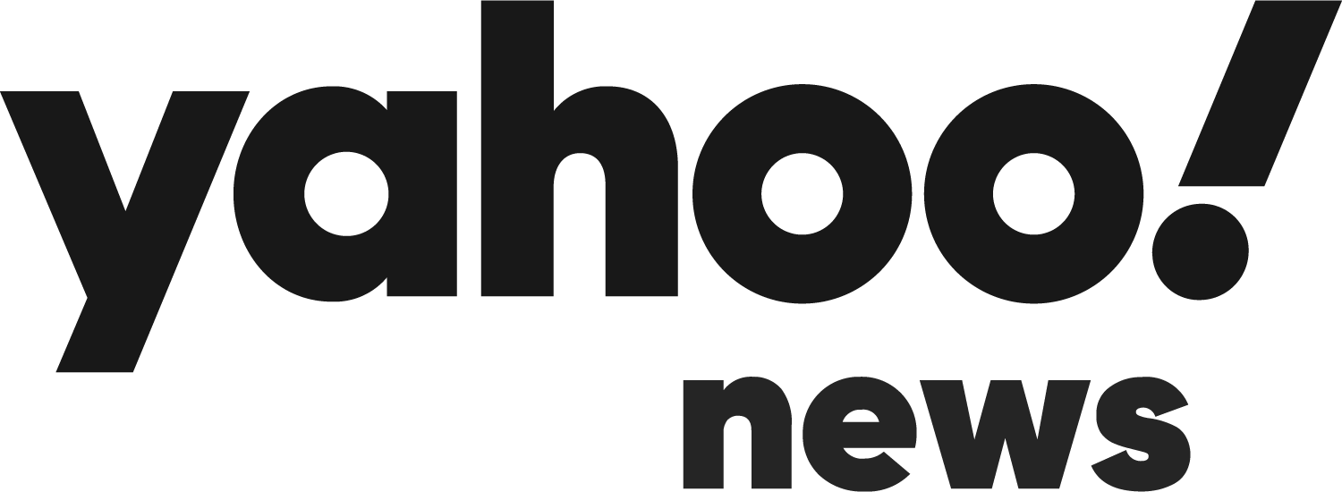 A black and white logo for yahoo news