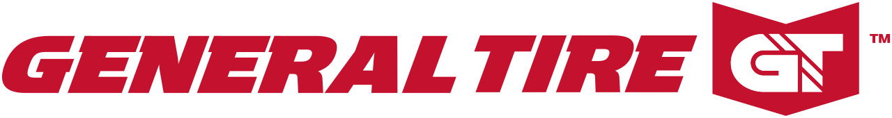 A red general tire logo on a white background