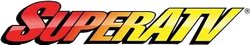 SuperATV logo: Red-to-yellow gradient text with a glossy, bevelled look on a white background.