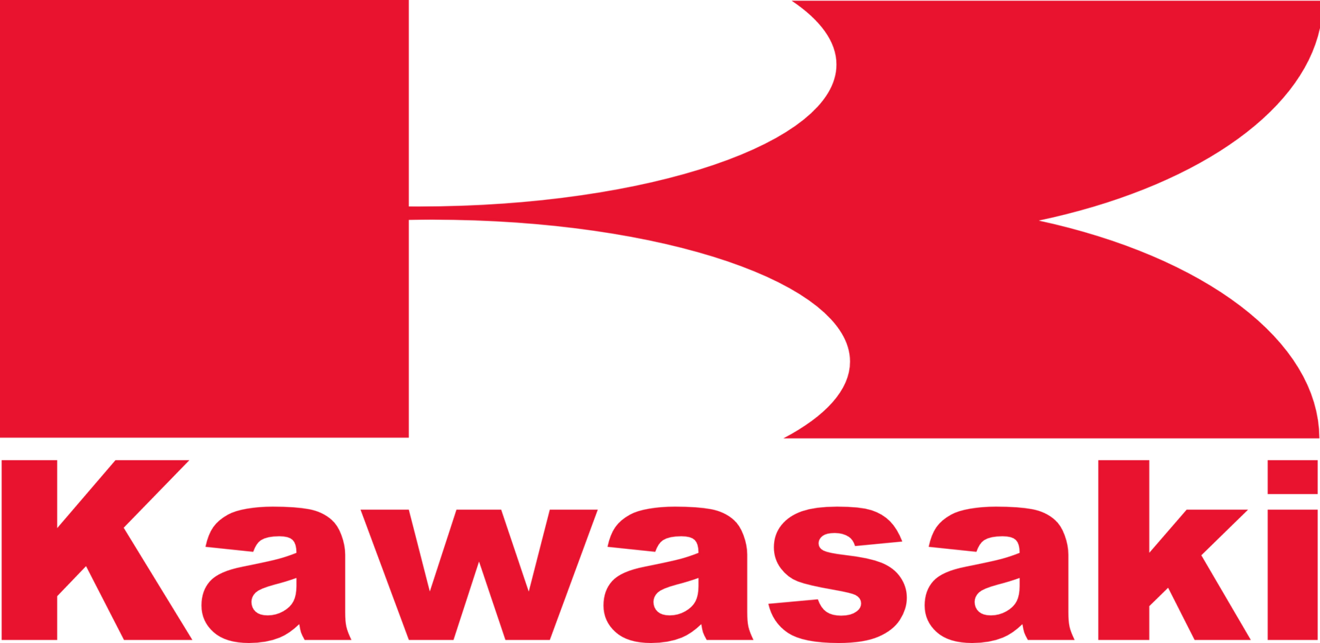Red Kawasaki logo with a stylized letter 