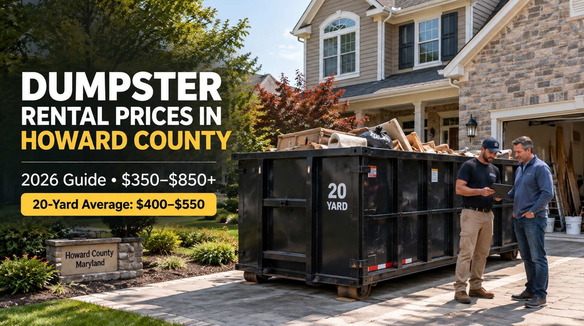How Much Is a Dumpster Rental Prices in Howard County?