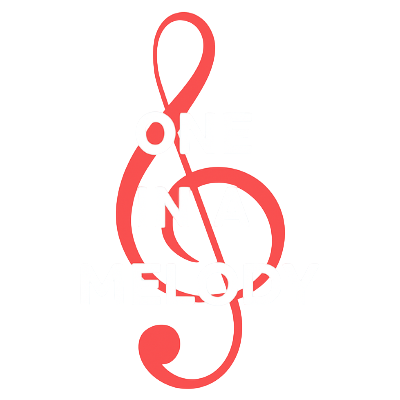 Red treble clef musical note symbol on a white background